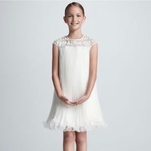Marchesa Neiman Marcus Target Girls Hand Beaded Accordian Pleated Organza Dress